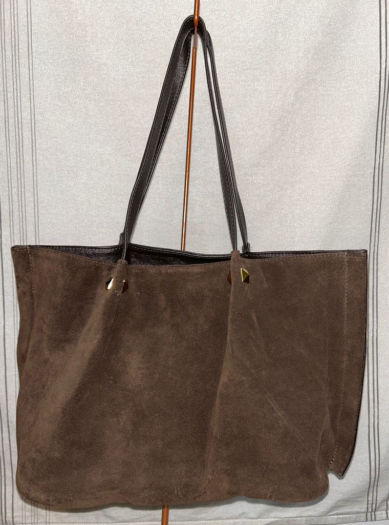 Bolsa Boho Couro Camurça Café