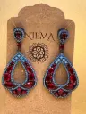 Brinco Chandelier Vermelho Turquesa