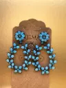 Brinco Turquesa Floral