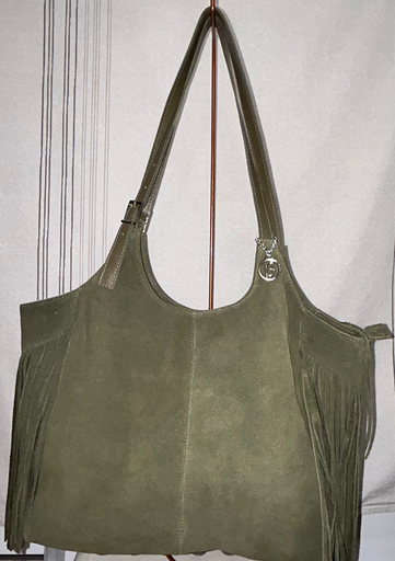 Bolsa Boho Couro Camurça Franjas